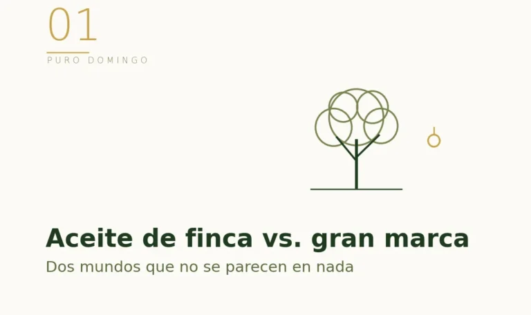 Ilustración de un olivo: aceite de finca frente a aceite de gran marca