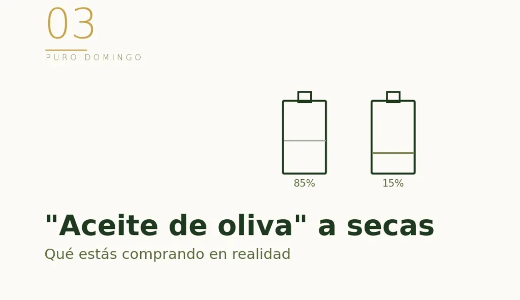 Ilustración: el "aceite de oliva" a secas es mayoritariamente refinado