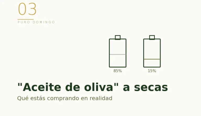 Ilustración: el "aceite de oliva" a secas es mayoritariamente refinado