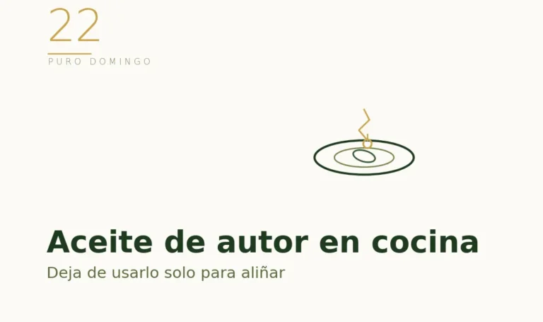 Ilustración de un plato: usar el aceite como en la cocina de autor
