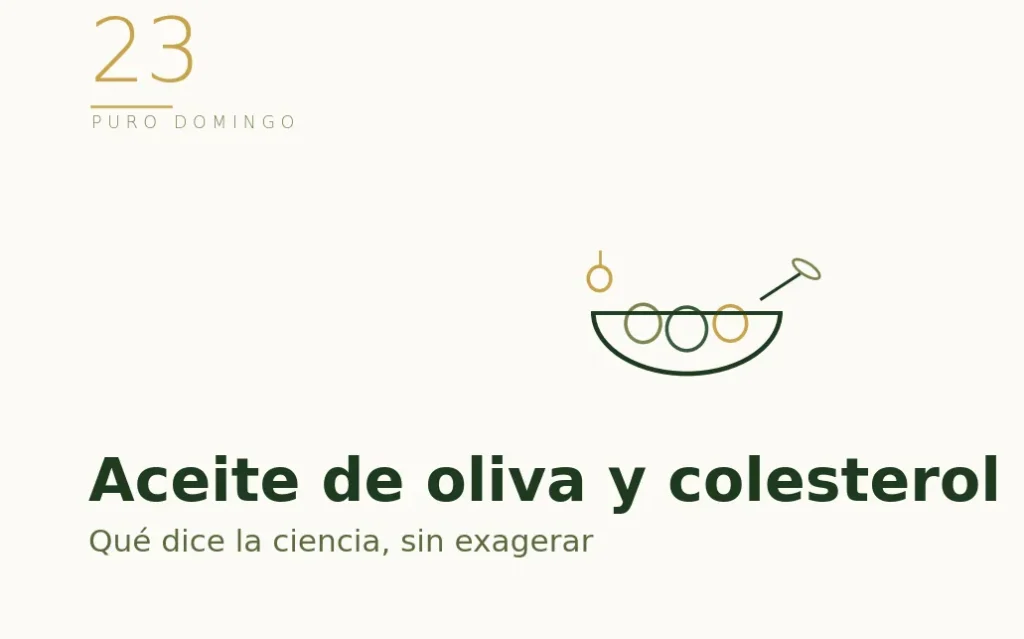 Ilustración de verduras y aceite: aceite de oliva y colesterol