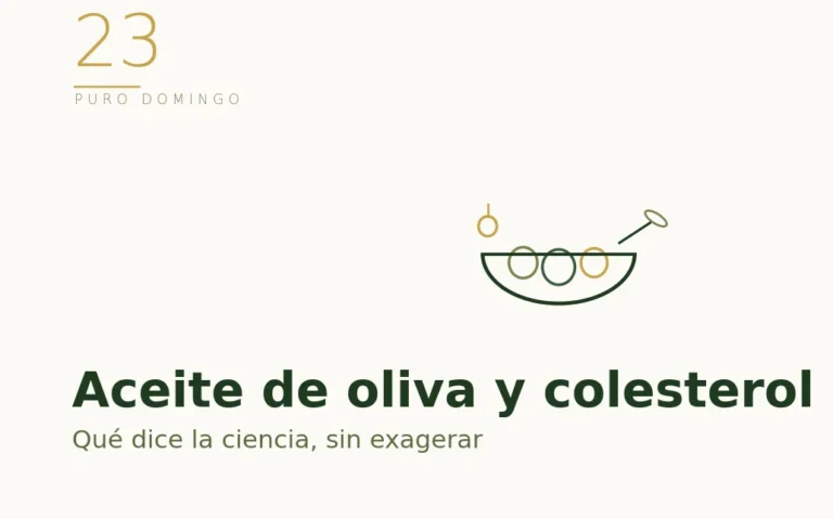 Ilustración de verduras y aceite: aceite de oliva y colesterol