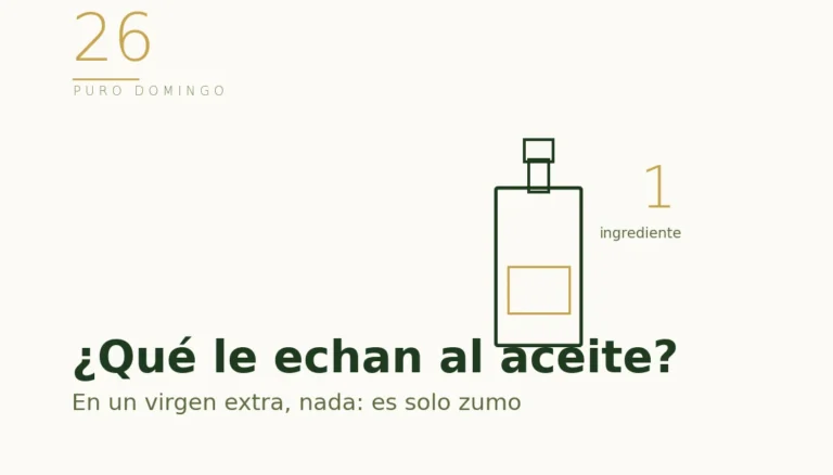 Ilustración: un virgen extra tiene un solo ingrediente, sin aditivos
